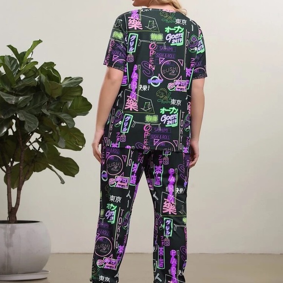 Plus Letter Graphic Tee & Sweatpants - Picture 2 of 4